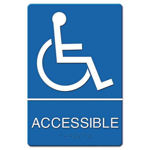 Headline Sign Ada Sign Women Restroom Wheelchair Accessible Symbol Molded Plastic 6 X 9 - Office - Headline® Sign