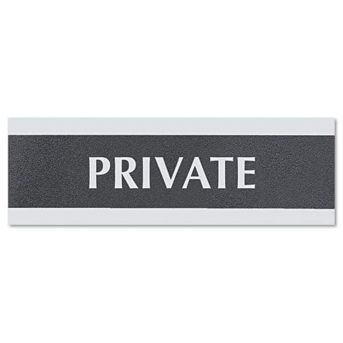 Headline Sign Century Series Office Sign Employees Only 9 X 3 Black/silver - Office - Headline® Sign