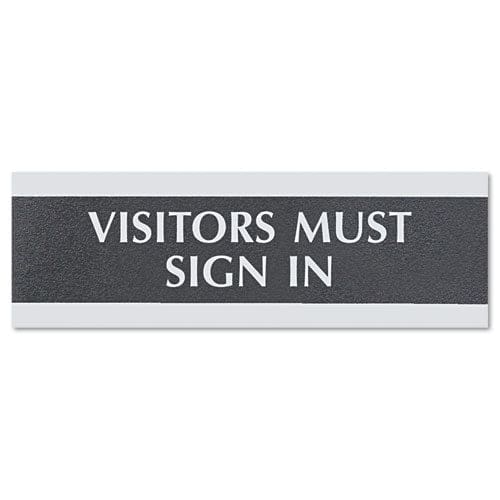 Headline Sign Century Series Office Sign Employees Only 9 X 3 Black/silver - Office - Headline® Sign