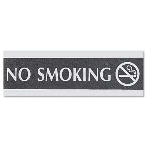 Headline Sign Century Series Office Sign No Smoking 9 X 3 Black/silver - Office - Headline® Sign
