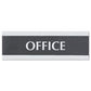 Headline Sign Century Series Office Sign Visitors Must Sign In 9 X 3 Black/silver - Office - Headline® Sign