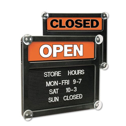 Headline Sign Double-sided Open/closed Sign W/plastic Push Characters 14.38 X 12.38 - Office - Headline® Sign