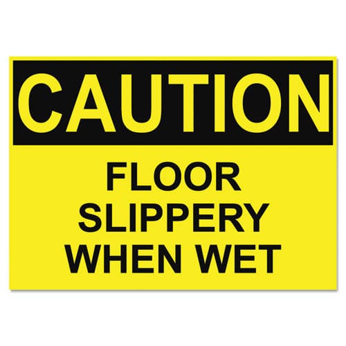 Headline Sign Osha Safety Signs Caution Slippery When Wet Yellow/black 10 X 14 - Office - Headline® Sign