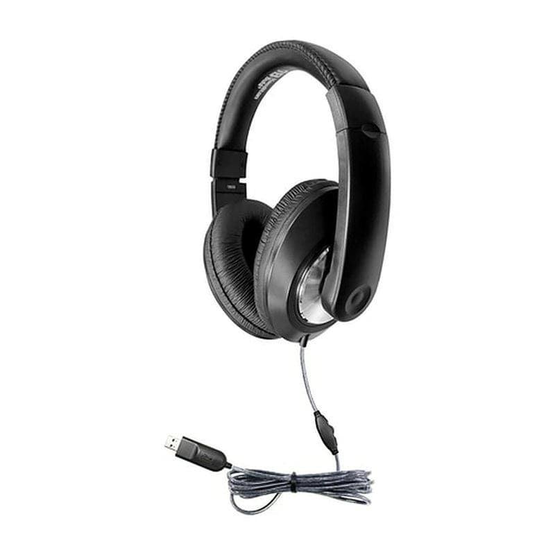 Headphone with Volume Contrl Usb Plug - Headphones - Hamilton Electronics Vcom