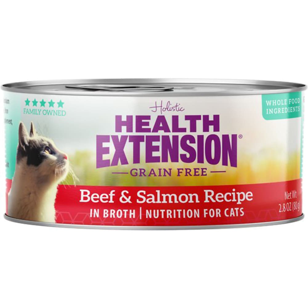 Health Extension Beef and Salmon Cat Food 2.8oz (Case of 24) - Pet Supplies - Health Extension