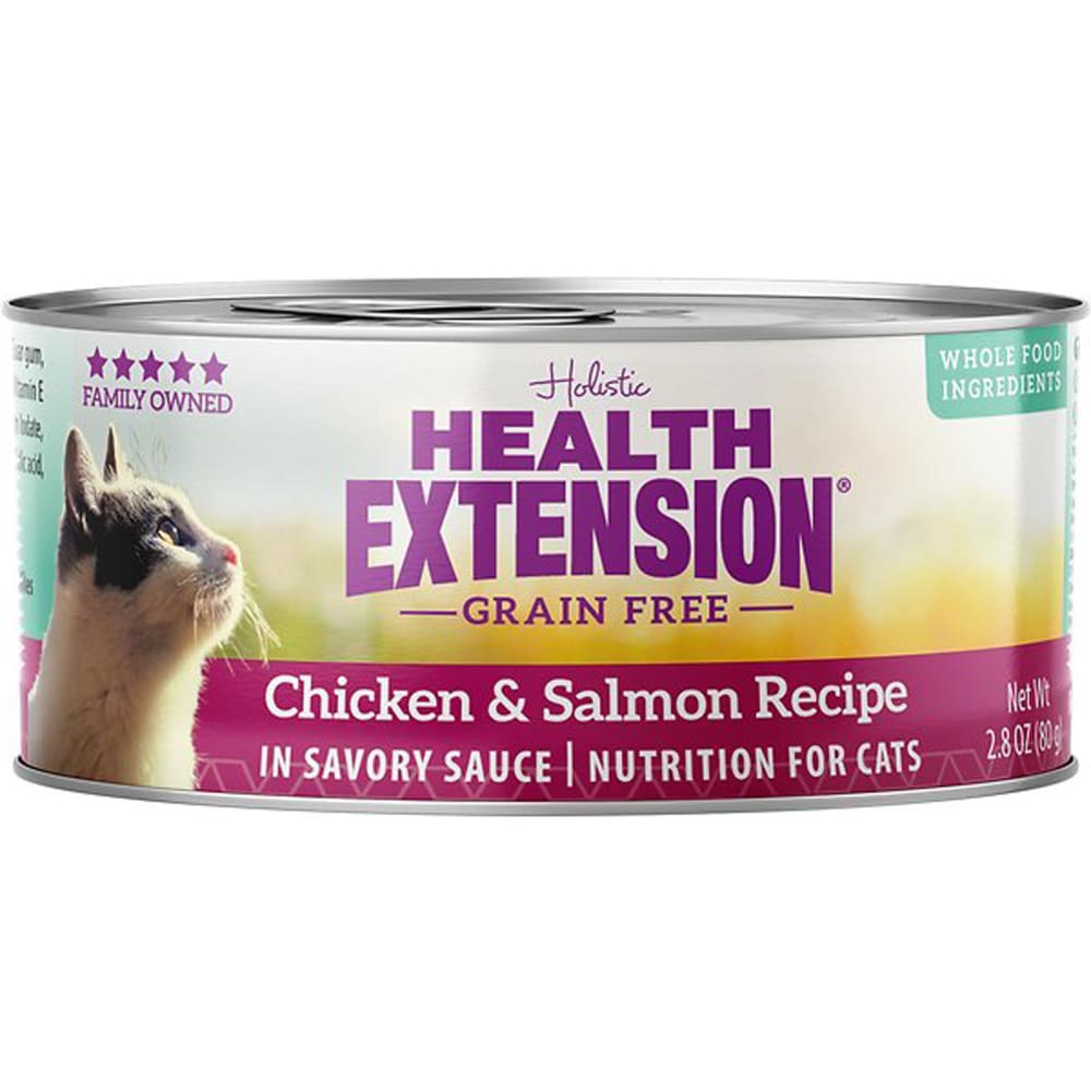Health Extension Chicken and Salmon Cat Food 2.8oz (Case of 24) - Pet Supplies - Health Extension
