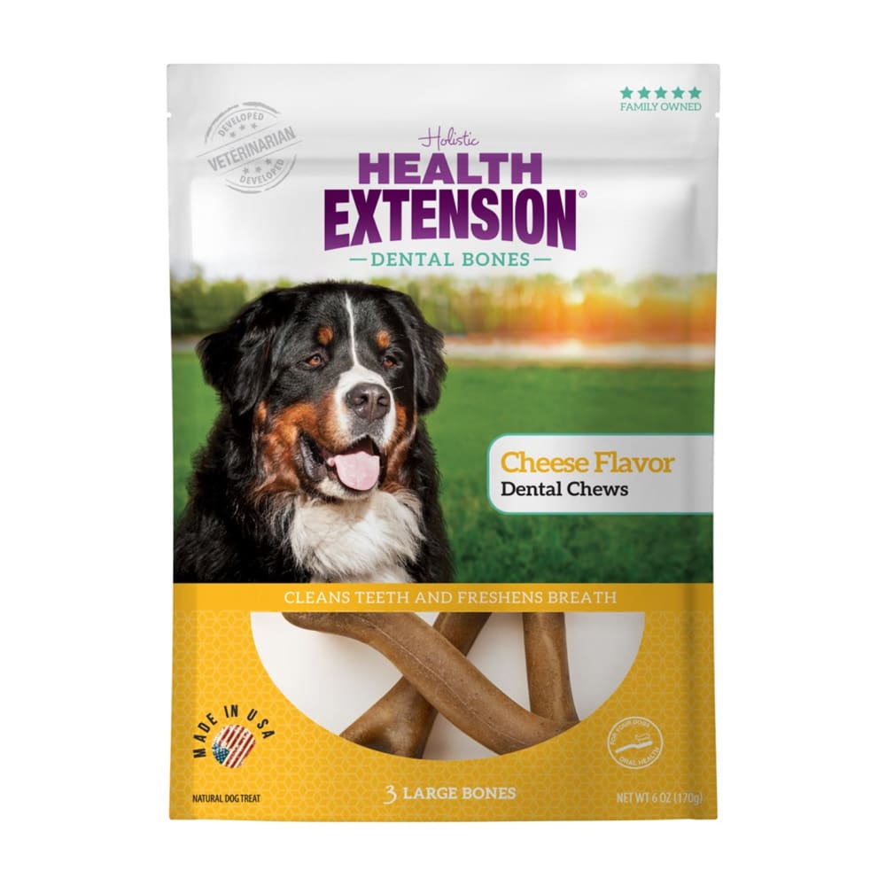 Health Extension Dental Bones - Large - Cheese 3pk - Pet Supplies - Health Extension