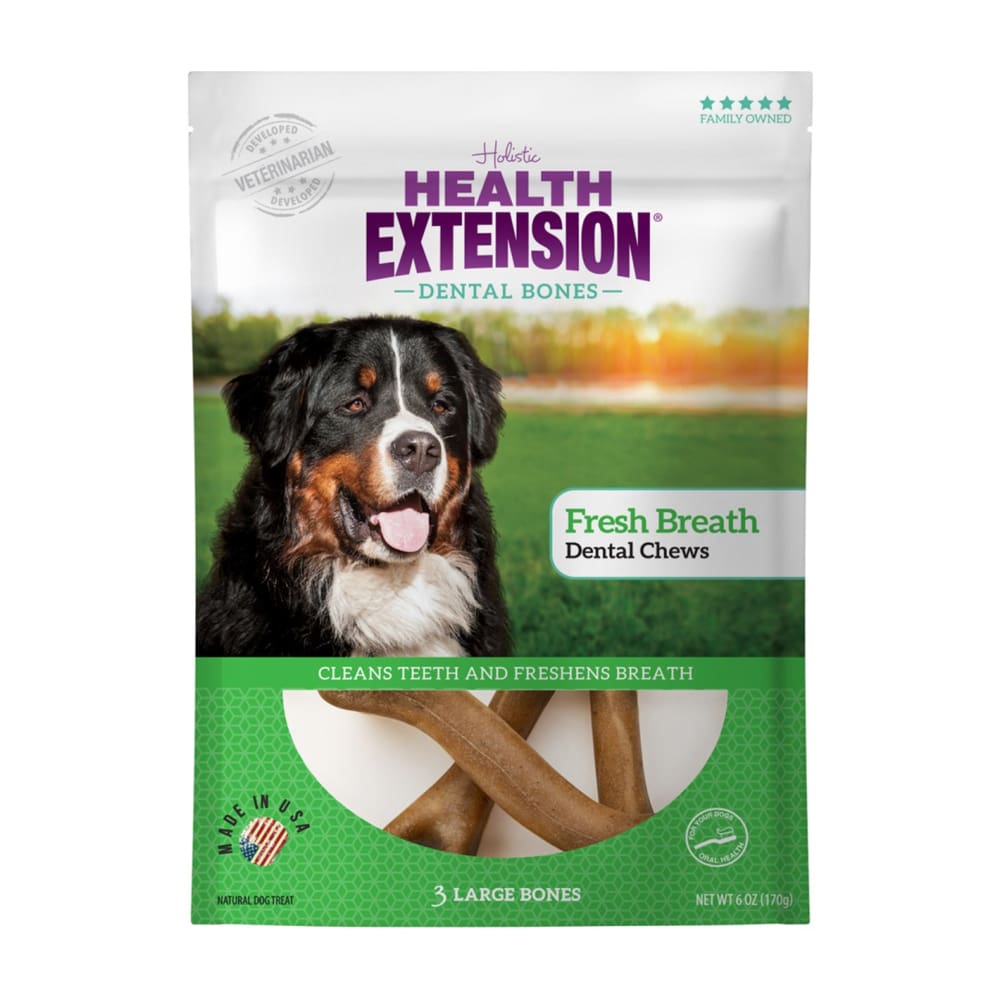 Health Extension Dental Bones - Large - Fresh Breath 3pk - Pet Supplies - Health Extension