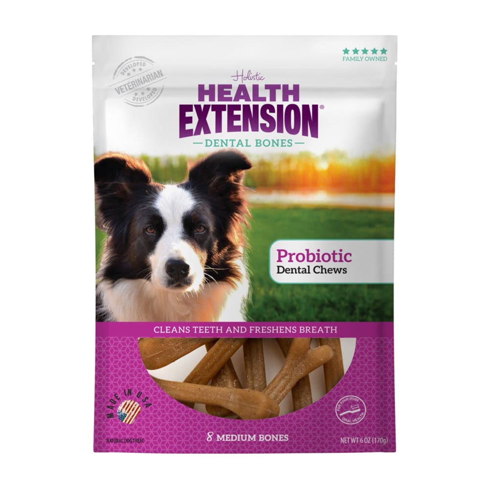 Health Extension Dental Bones - Medium - Probiotic 8pk - Pet Supplies - Health Extension