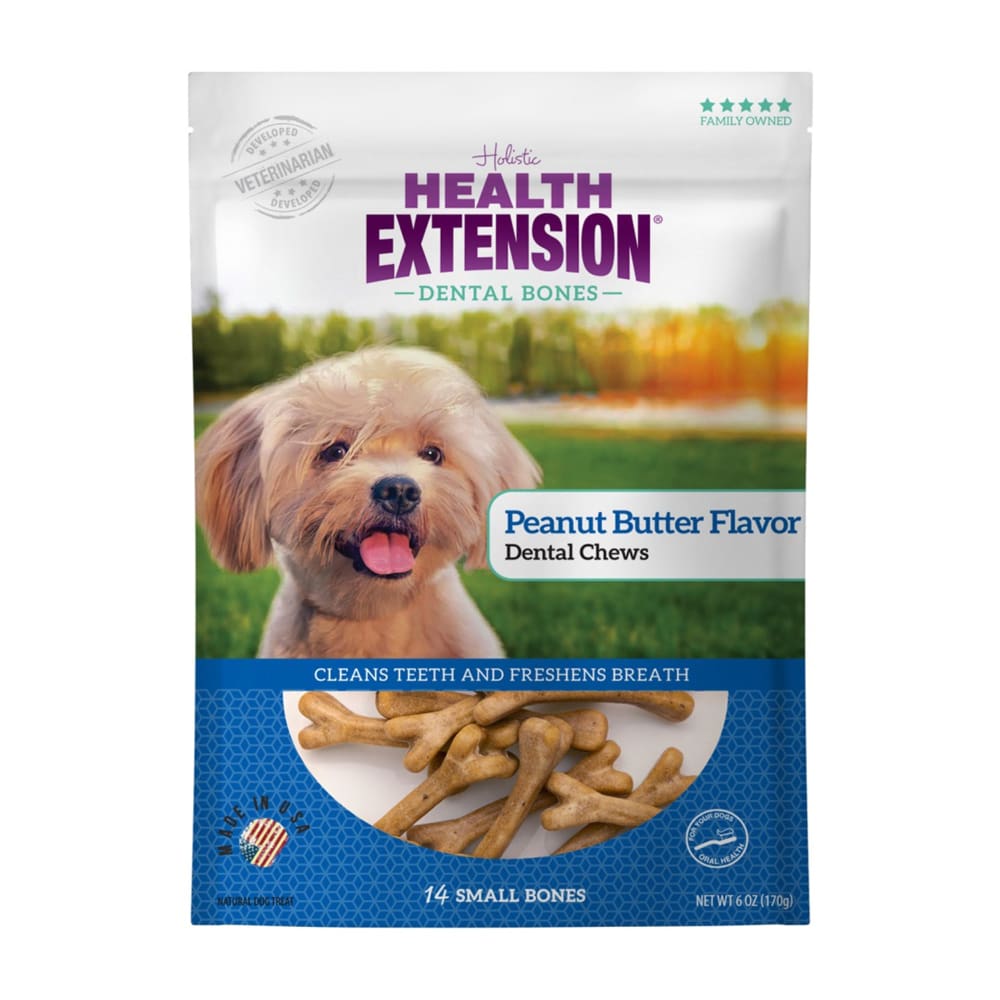 Health Extension Dental Bones - Small - Peanut Butter 14pk - Pet Supplies - Health Extension