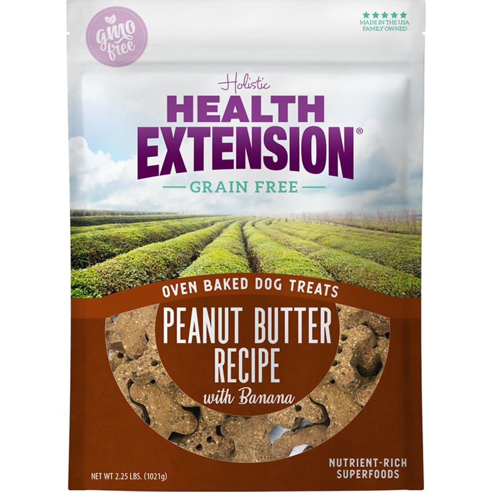 Health Extension Oven Baked Treats - Peanut Butter Recipe with Banana 2.25lb - Pet Supplies - Health Extension