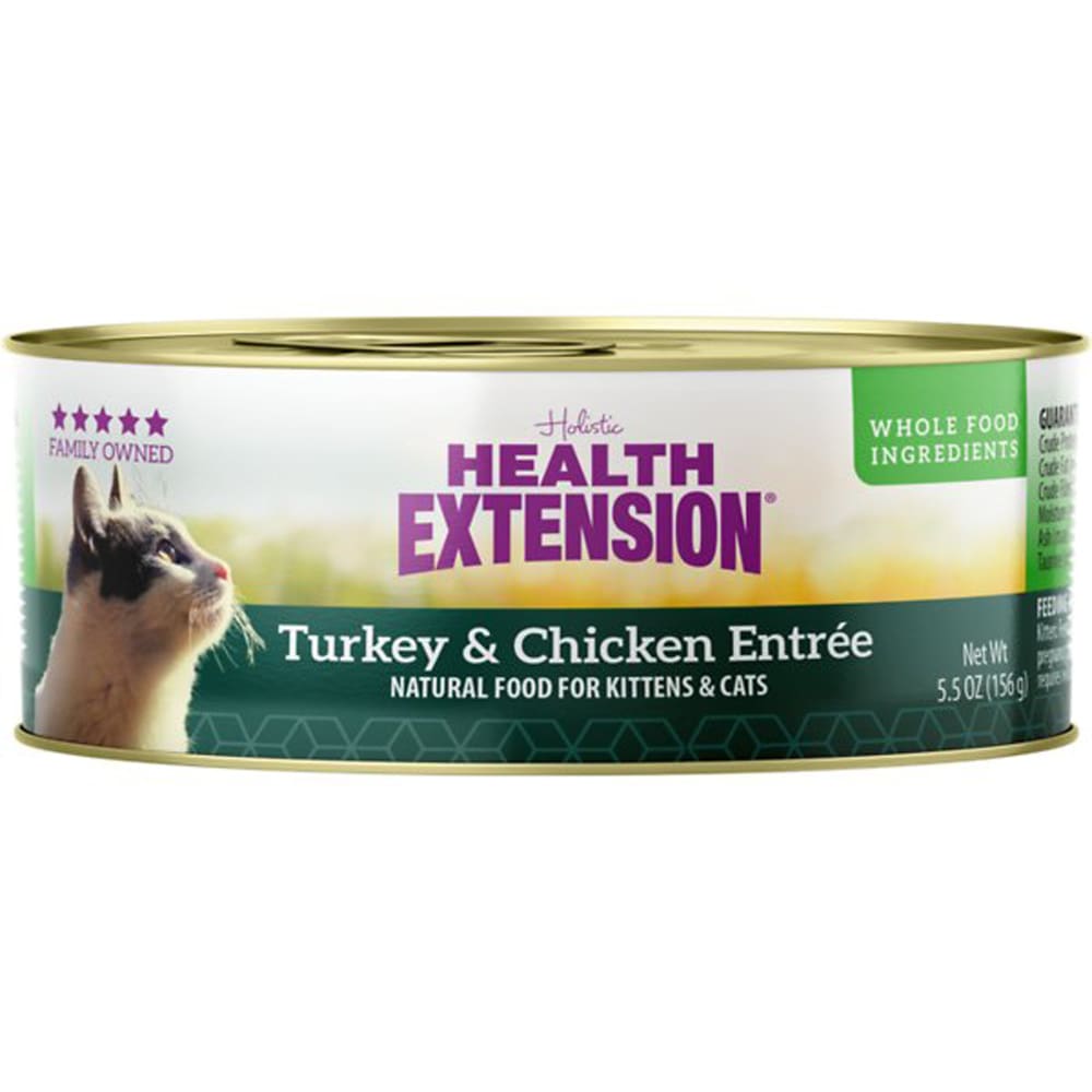 Health Extension Turkey and Chicken Entree Cat Food 5.5oz (Case of 24) - Pet Supplies - Health Extension