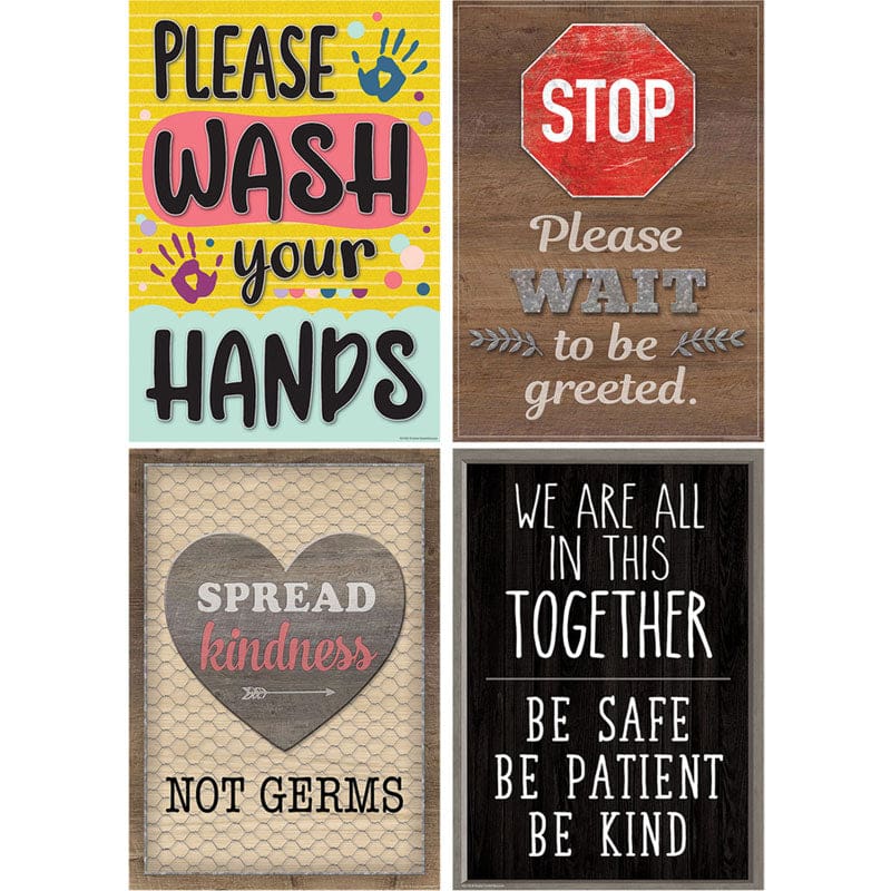 Health & Safety Poster Set Set Of 4 (Pack of 2) - Science - Teacher Created Resources