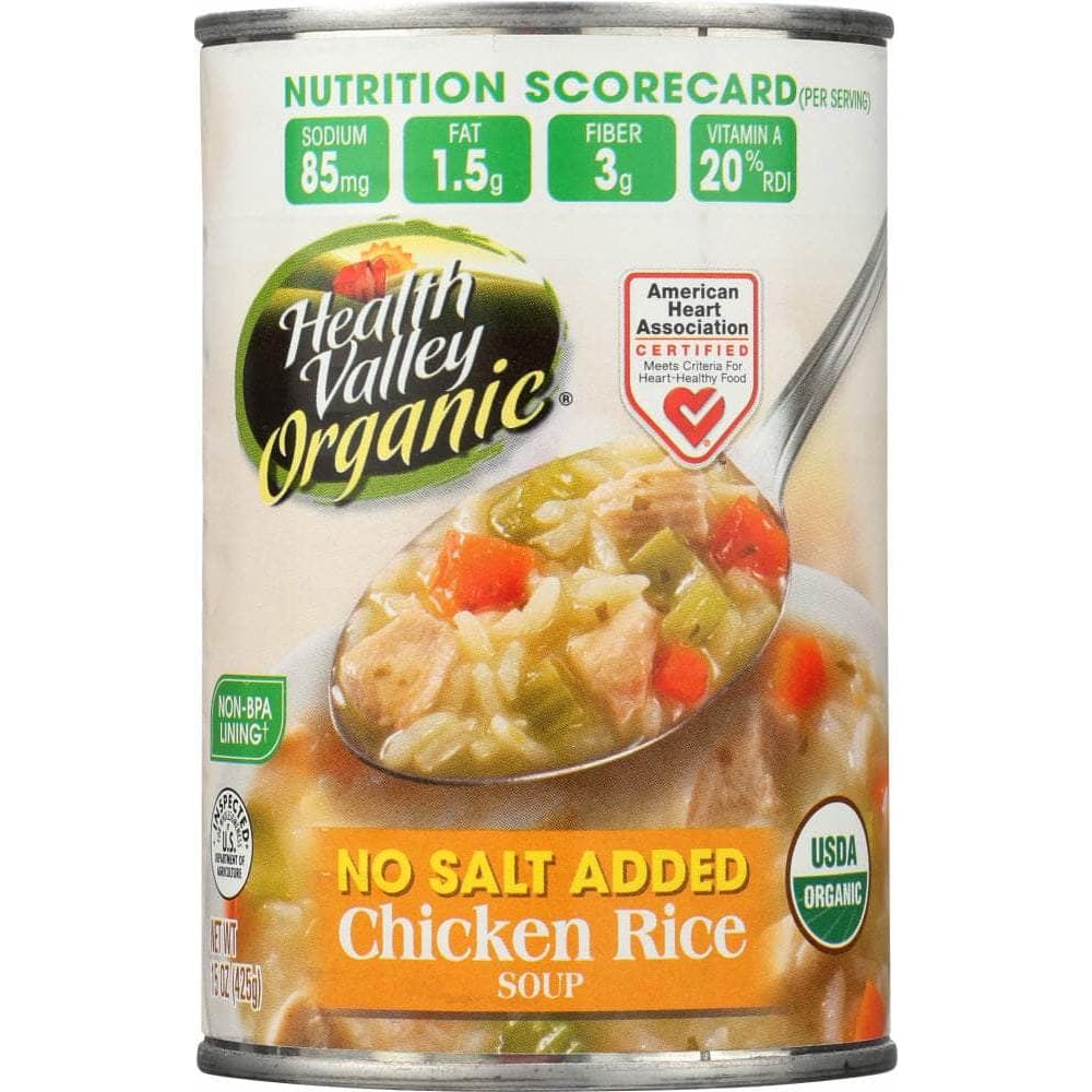 Health Valley Organic Health Valley Organic Chicken Rice Soup No Salt Added, 15 oz