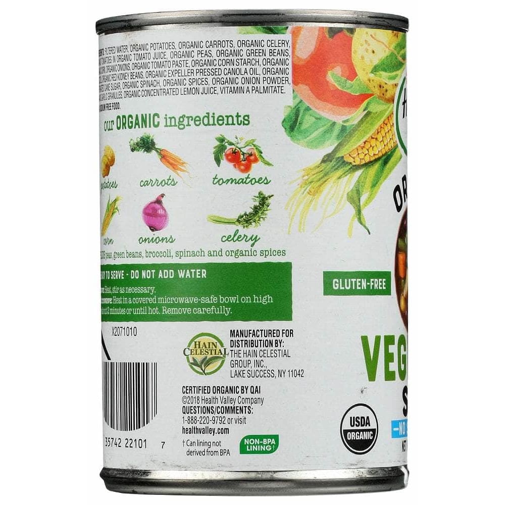 HEALTH VALLEY ORGANIC Health Valley Organic Vegetable Soup No Salt Added, 15 Oz
