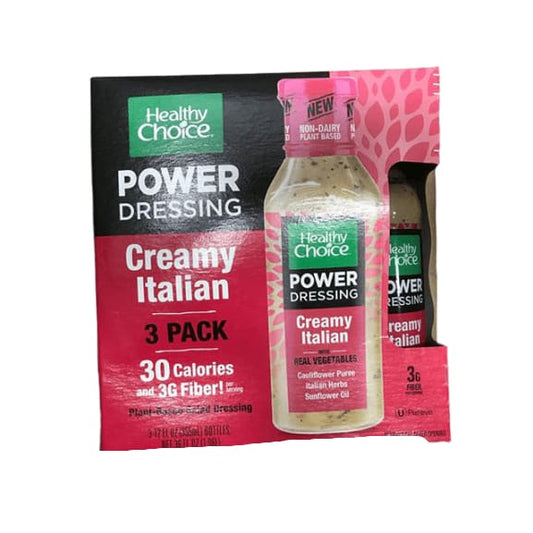 Healthy Choice Power Dressing Plant-Based Salad Dressing, Creamy Italian, 12 oz. (Pack of 3) - ShelHealth.Com