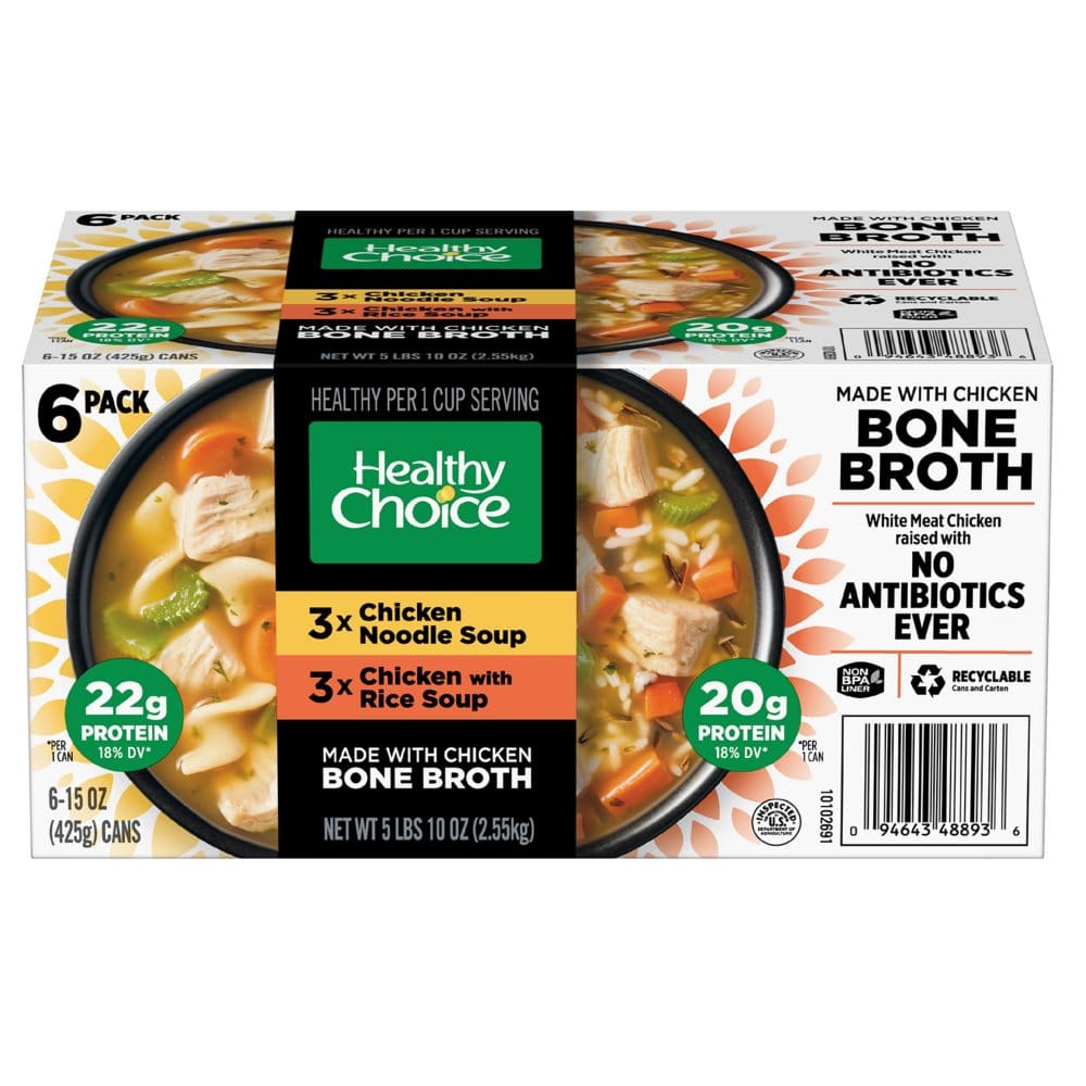 Healthy Choice Soup made with Chicken Bone Broth (15 oz. 6 pk.) - Canned Foods & Goods - Healthy Choice