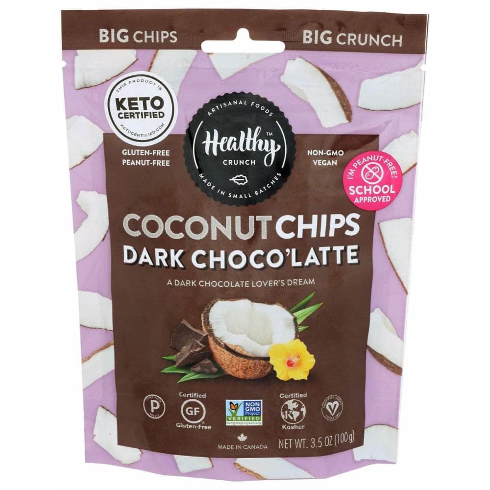 HEALTHY CRUNCH Healthy Crunch Dark Choco Latte Coconut Chips, 3.5 Oz