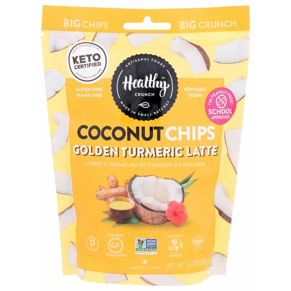 HEALTHY CRUNCH Healthy Crunch Golden Turmeric Latte Coconut Chip, 3.5 Oz