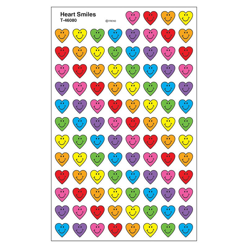 Heart Smiles Supershape Superspots Shapes Stickers (Pack of 12) - Stickers - Trend Enterprises Inc.