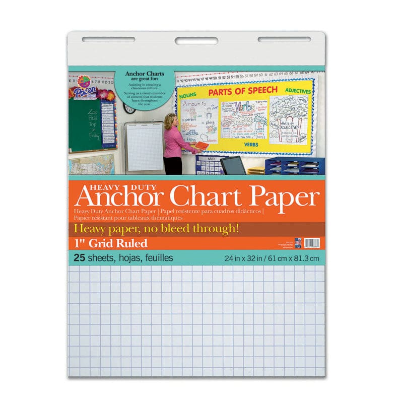 Heavy Duty Anchor 24X32 1In Grid Ruled Chart Paper - Chart Tablets - Dixon Ticonderoga Co - Pacon