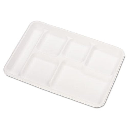 Heavy-weight Molded Fiber Cafeteria Trays 6-compartment 12.5 X 8.5 White Paper 500/carton - Food Service - Chinet®