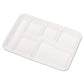 Heavy-weight Molded Fiber Cafeteria Trays 6-compartment 12.5 X 8.5 White Paper 500/carton - Food Service - Chinet®