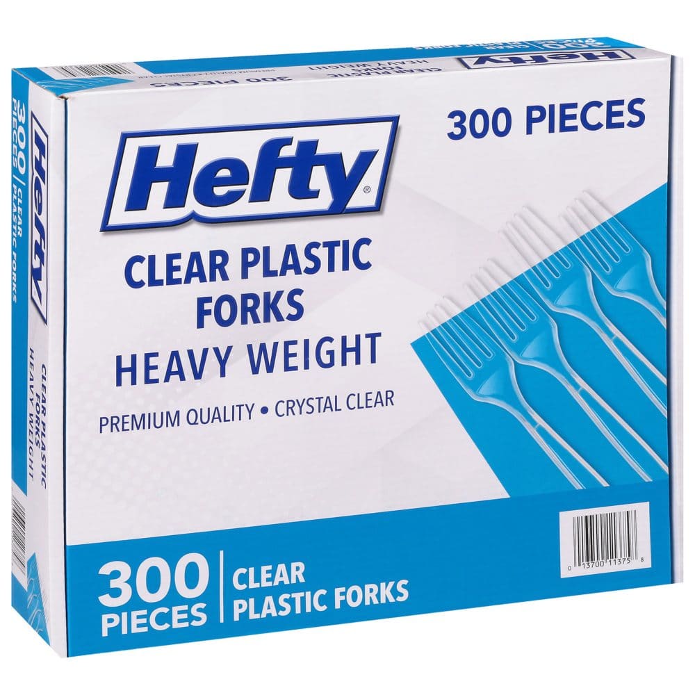 Hefty Clear Heavy Weight Plastic Forks (300 ct.) - Disposable Tableware - Hefty
