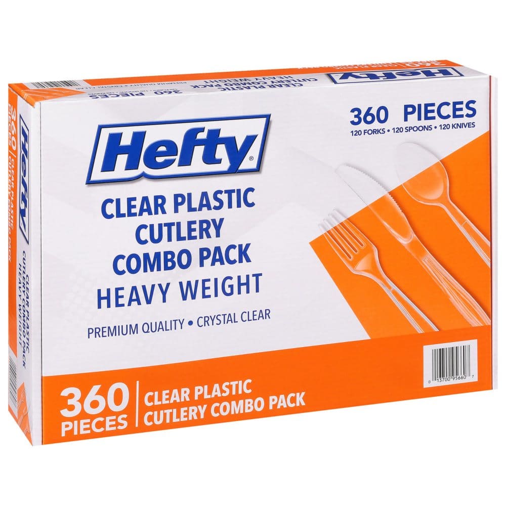 Hefty Clear Plastic Cutlery Combo Pack (360 ct.) - Disposable Tableware - Hefty