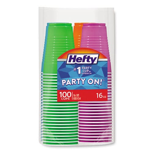 Hefty Easy Grip Disposable Plastic Party Cups 9 Oz Red 50/pack 12 Packs/carton - Food Service - Hefty®