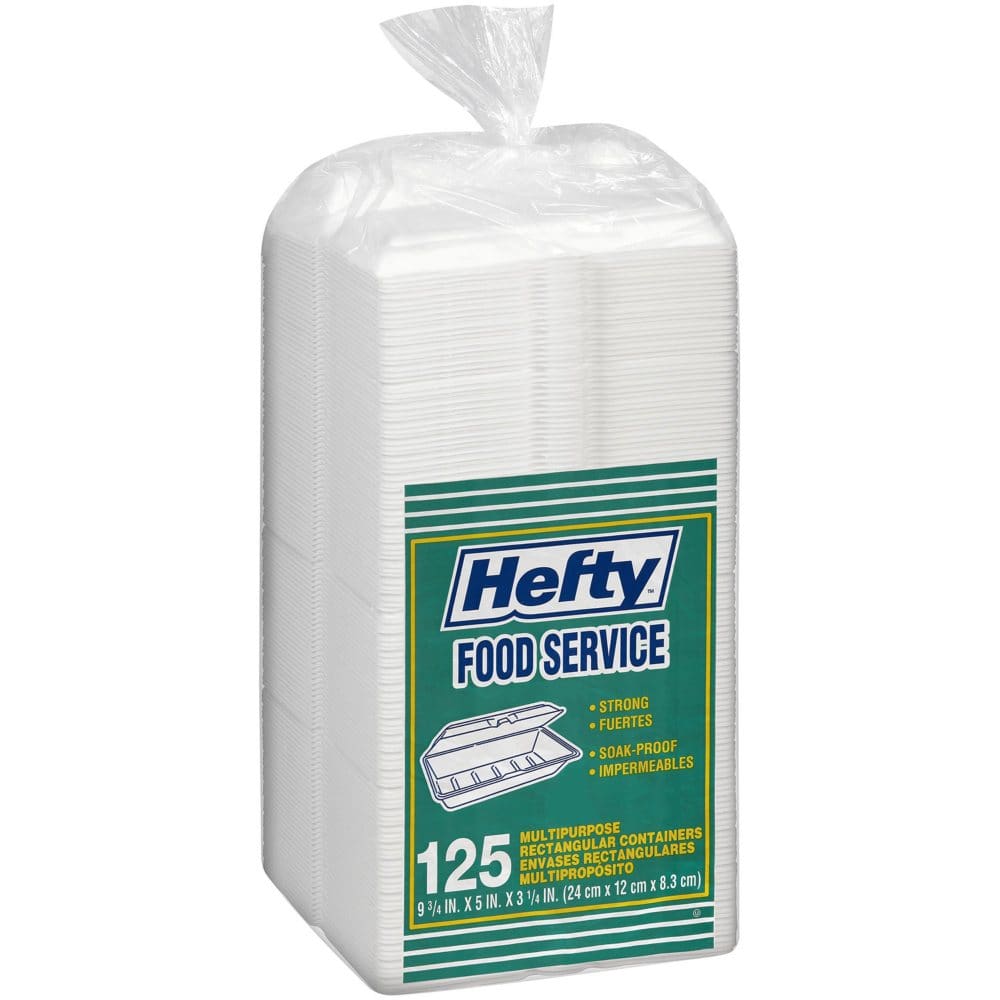Hefty Food Service Containers Rectangle 9 3/4 x 5 x 3 1/4 (125 ct.) - Disposable Tableware - Hefty Food