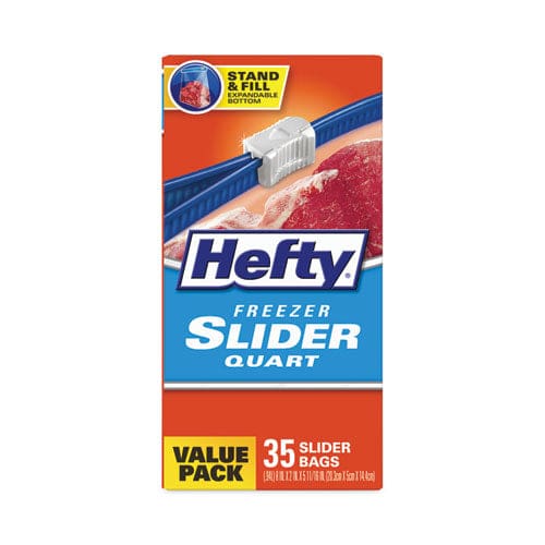 Hefty Slider Bags 1 Qt 2.5 Mil 7 X 8 Clear 35 Bags/box 9 Boxes/carton - Food Service - Hefty®