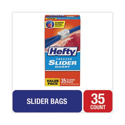 Hefty Slider Bags 1 Qt 2.5 Mil 7 X 8 Clear 35/box - Food Service - Hefty®