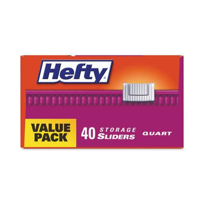 Hefty Slider Bags 1 Qt 1.5 Mil 8 X 7 Clear 40 Bags/box 9 Boxes/carton - Food Service - Hefty®