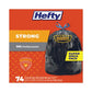 Hefty Strong Multipurpose Drawstring Trash Bags 30 Gal 1.1 Mil 30 X 33 Black 74/box - Janitorial & Sanitation - Hefty®