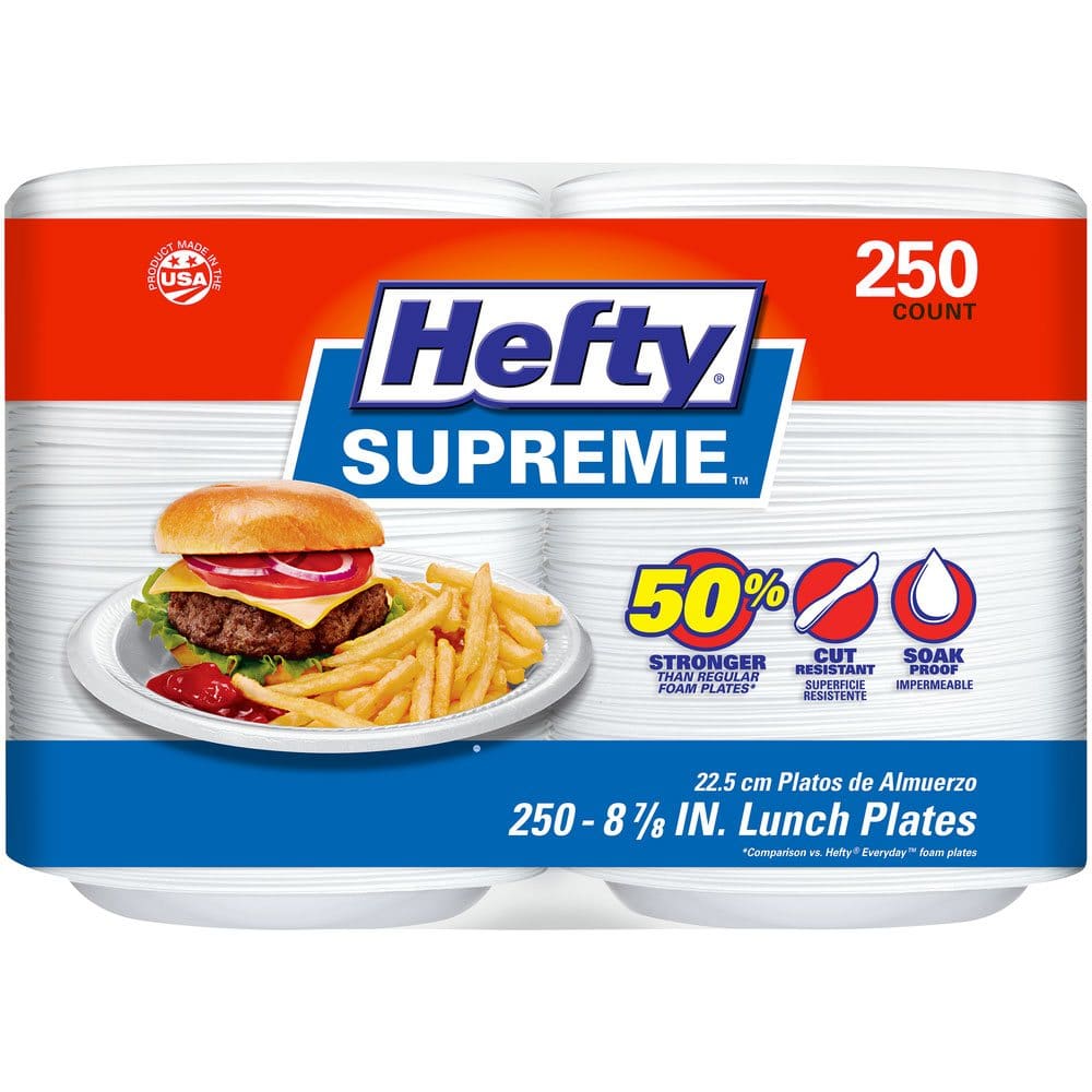 Hefty Supreme Foam Disposable Lunch Plates 8 7/8 (250 ct.) - Disposable Tableware - Hefty Supreme