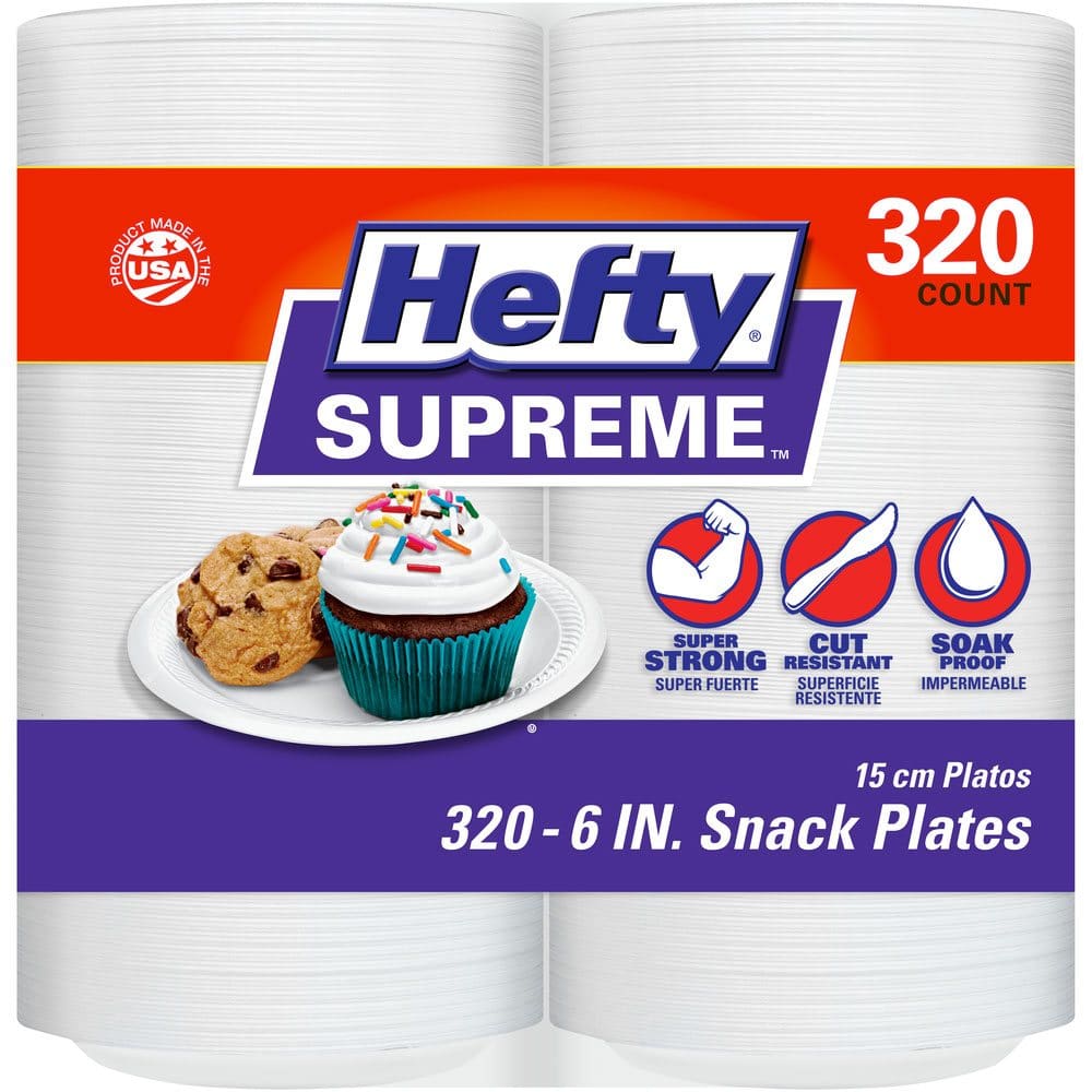 Hefty Supreme Foam Disposable Snack Plates 6 (320 ct.) - Disposable Tableware - Hefty Supreme