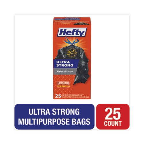 Hefty Ultra Flex Waste Bags 30 Gal 1.05 Mil 6 X 2.1 Black 150/carton - Janitorial & Sanitation - Hefty®