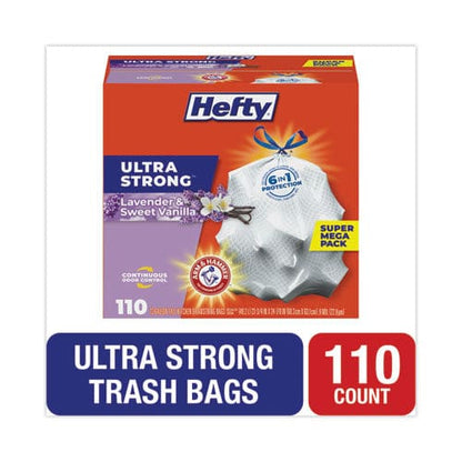 Hefty Ultra Strong Scented Tall White Kitchen Bags 13 Gal 0.9 Mil 23.75 X 24.88 White 110/box - Janitorial & Sanitation - Hefty®