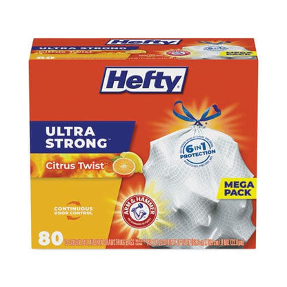 Hefty Ultra Strong Scented Tall White Kitchen Bags 13 Gal 0.9 Mil 23.75 X 24.88 White 80 Bags/box 3 Boxes/carton - Janitorial & Sanitation -