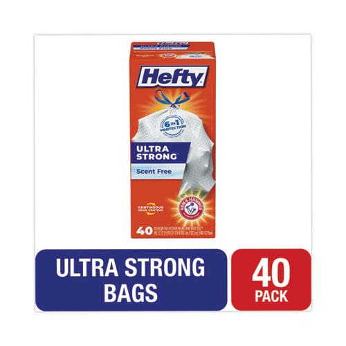 Hefty Ultra Strong Tall Kitchen And Trash Bags 13 Gal 0.9 Mil 23.75 X 24.88 White 40/box - Janitorial & Sanitation - Hefty®