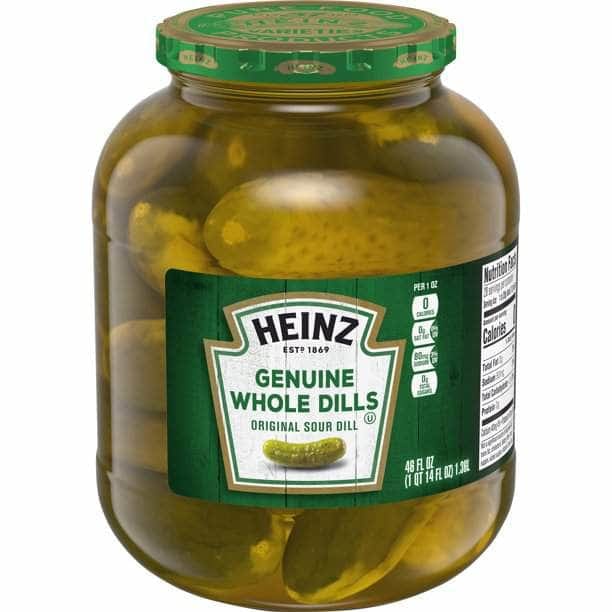 HEINZ Grocery > Pantry > Food HEINZ: Genuine Whole Original Sour Dill Pickles, 46 oz