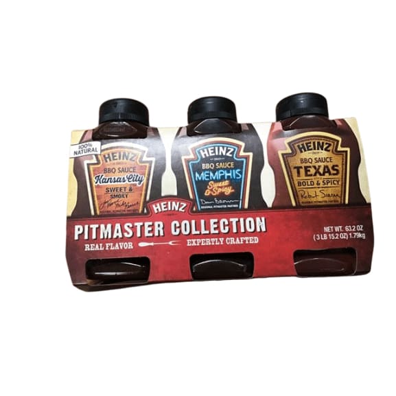 Heinz Pitmaster Collection BBQ Sauces, 3 Pk, Kansas City, Memphis, & Texas Styles Barbecue Sauces - ShelHealth.Com