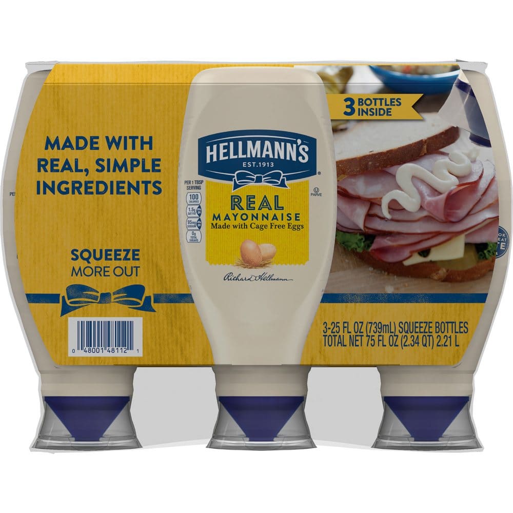 Hellmann’s Real Mayonnaise (25 oz. 3 pk.) - Condiments Oils & Sauces - Hellmann’s Real