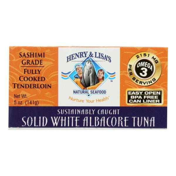 Henry and Lisa’s Natural Seafood Solid White Albacore Tuna - Case of 12 - 5 oz. - Henry And Lisa’S Natural Seafood
