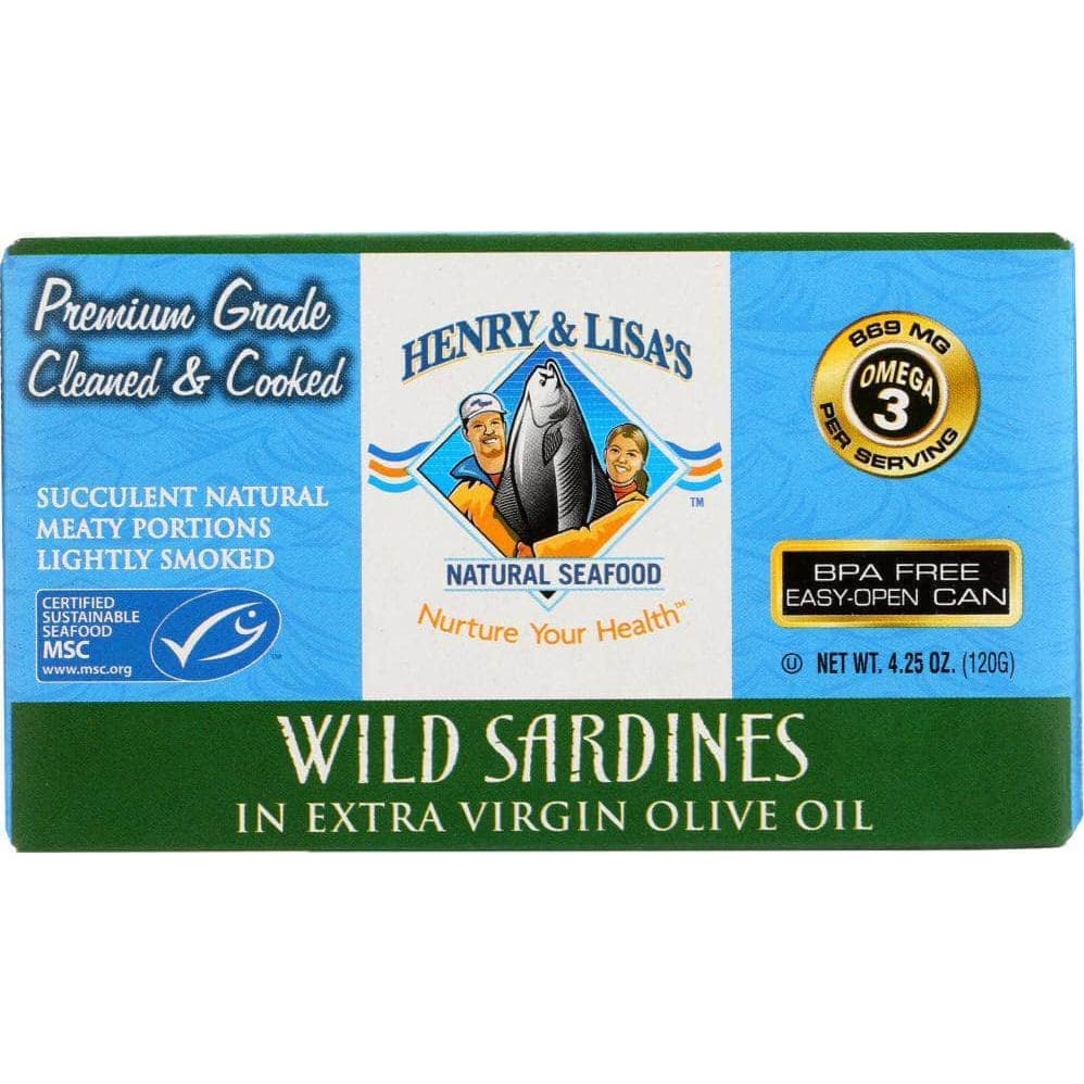 Henry & Lisas Natural Seafood Henry & Lisa's Natural Seafood Wild Sardines Extra Virgin Olive Oil, 4.25 oz
