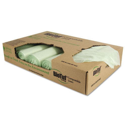 Heritage Biotuf Compostable Can Liners 32 Gal 1 Mil 34 X 48 Green 20 Bags/roll 5 Rolls/carton - Janitorial & Sanitation - Heritage