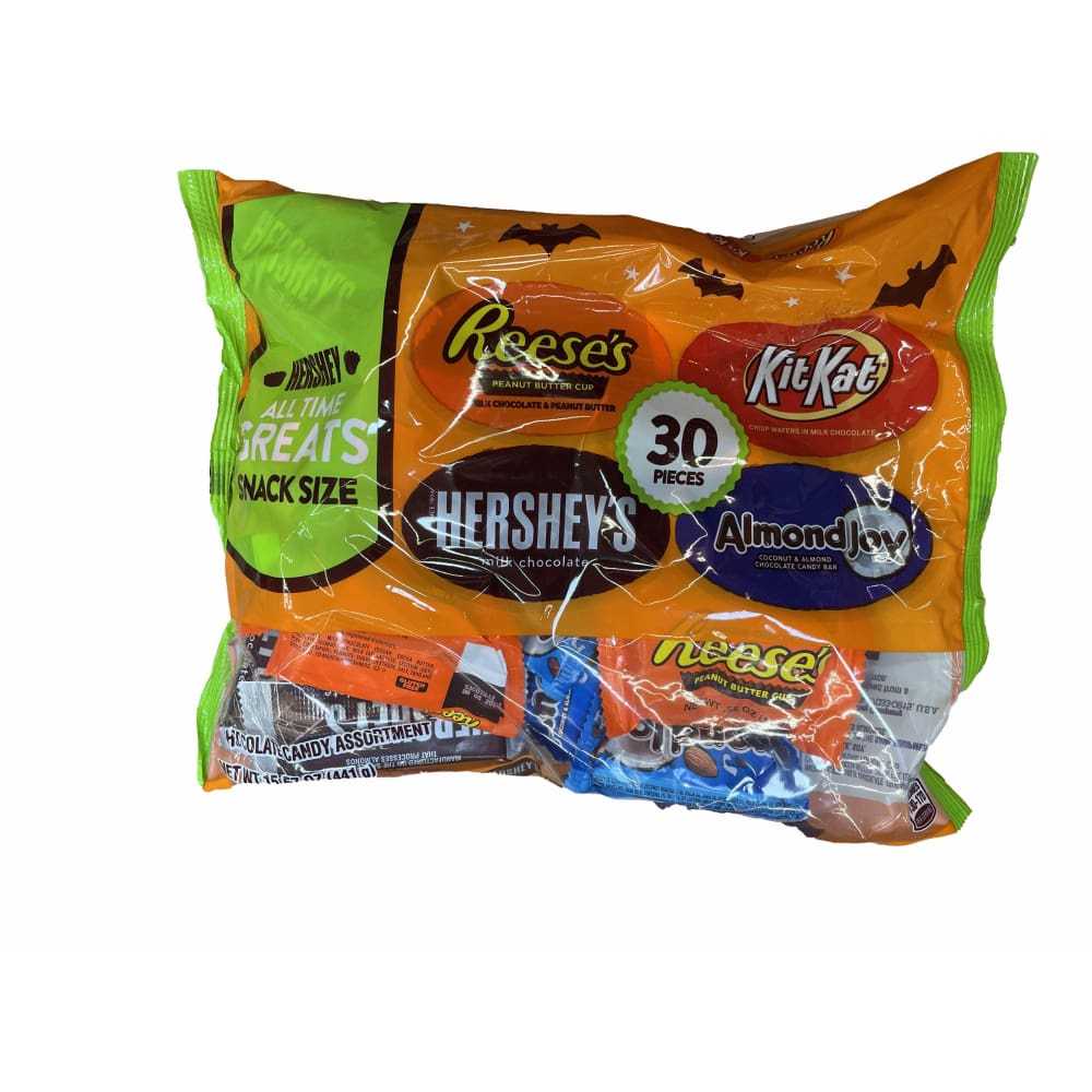 Hershey's Hershey, All Time Greats Chocolate Assortment Snack Size Candy, 15.57 oz, Variety Bag (30 Pieces)