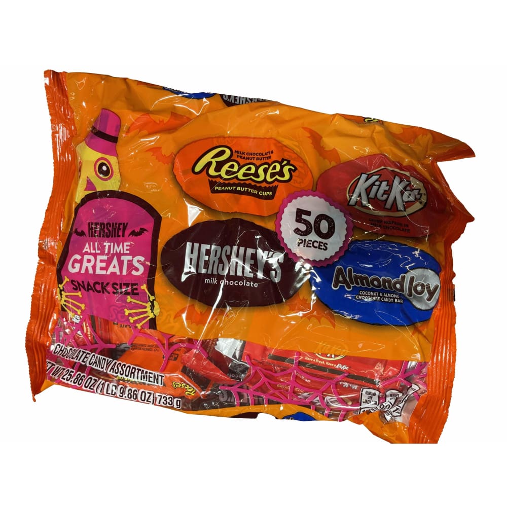 Hershey's Hershey, All Time Greats Chocolate Assortment Snack Size Candy, Halloween, 25.86 oz, Variety Bag (50 Pieces)