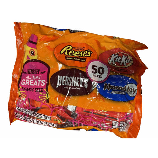 Hershey's Hershey, All Time Greats Chocolate Assortment Snack Size Candy, Halloween, 25.86 oz, Variety Bag (50 Pieces)